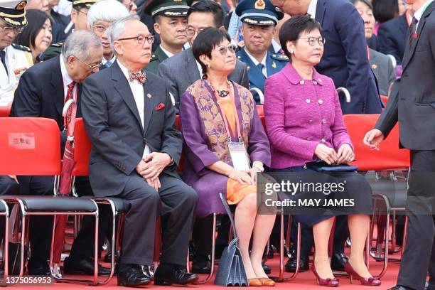 Zheng Yanxiong, director of the Liaison Office of the Central People's Government in Hong Kong; Selina Tsang, wife of former Hong Kong chief...