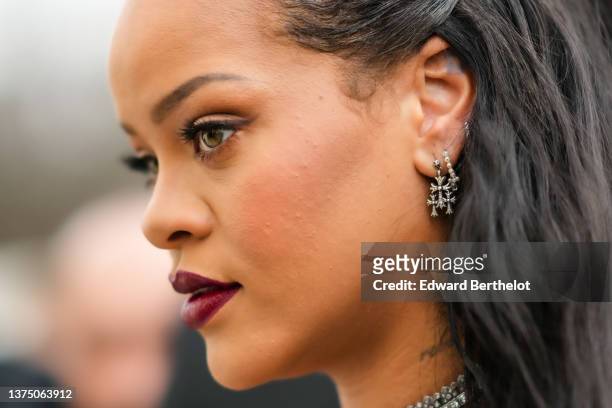 Rihanna is seen outside the Dior show, during Paris Fashion Week - Womenswear F/W 2022-2023, on March 01, 2022 in Paris, France.
