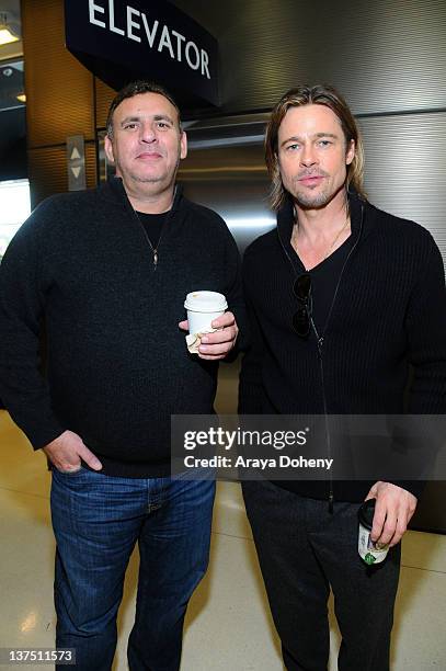 Graham King and Brad Pitt attend the Variety's 2012 PGA Nominees Breakfast at Landmark Nuart Theatre on January 21, 2012 in Los Angeles, California.