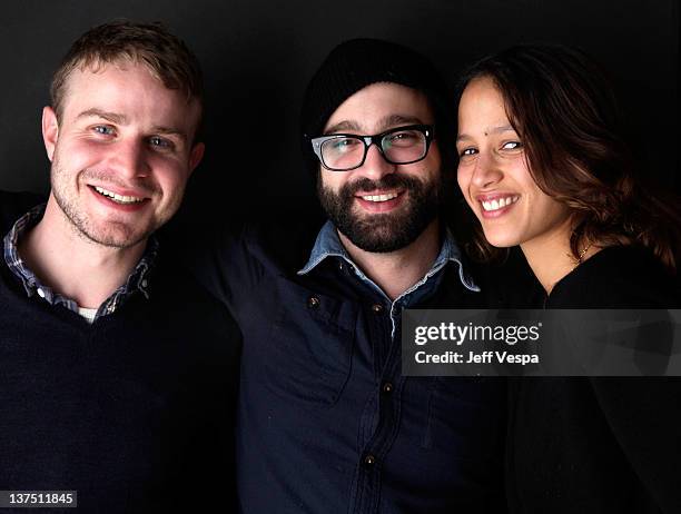 Actor Brady Corbet, writer/director Antonio Campos and actress Mati Diop pose for a portrait during the 2012 Sundance Film Festival at the WireImage...