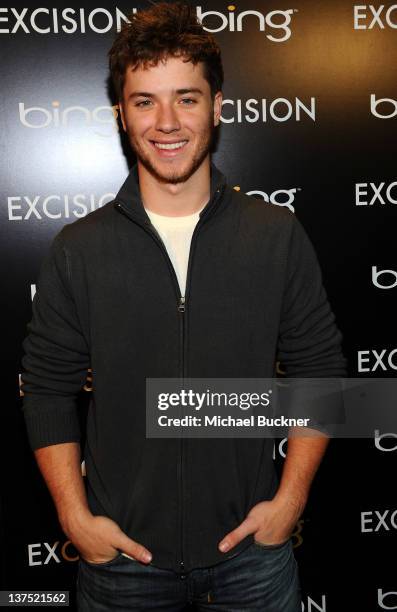 Actor Jeremy Sumpter attends the "Excision" Official Cast and Filmmakers Dinner presented by Bing at the Bing Bar on January 21, 2012 in Park City,...