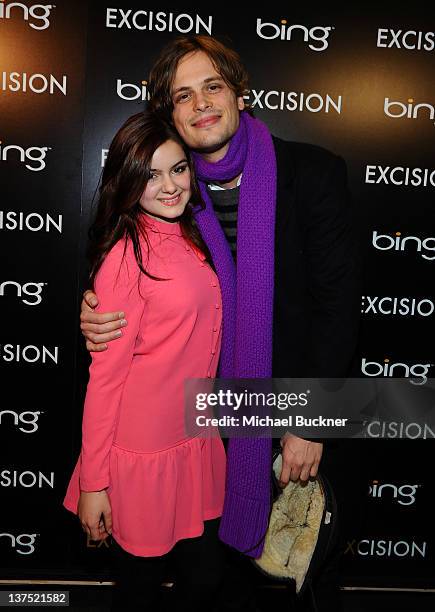 Actress Ariel Winter and actor Matthew Gray Gubler attend the "Excision" Official Cast and Filmmakers Dinner presented by Bing at the Bing Bar on...