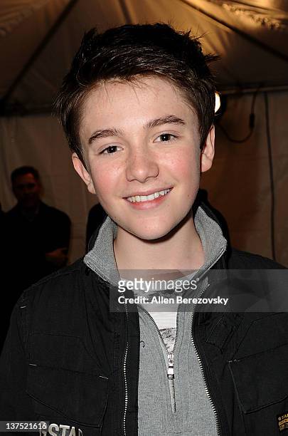 Recording artist Greyson Chance poses backstage at the SchoolJam USA Live competition at Downtown Disney District at Disneyland Resort on January 21,...