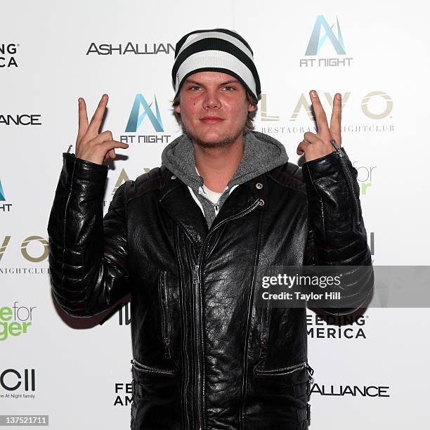 Avicii attends his benefit for Feeding America at LAVO on January 21, 2012 in New York City.