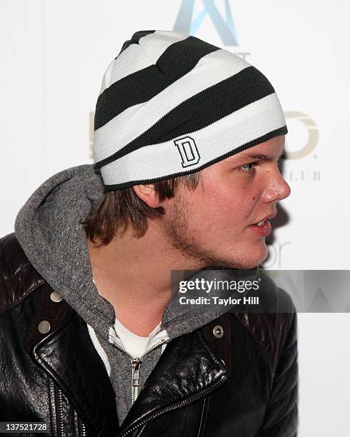 Avicii wears a Dartmouth College beanie at LAVO on January 21, 2012 in New York City.