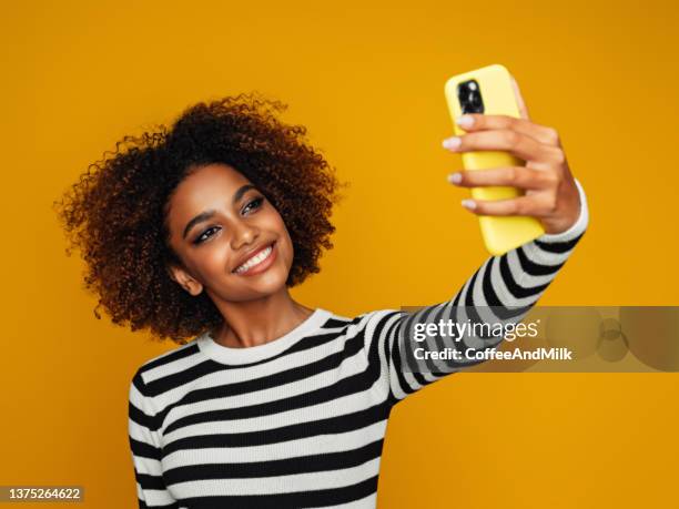 beautiful afro woman - glamour selfie stock pictures, royalty-free photos & images