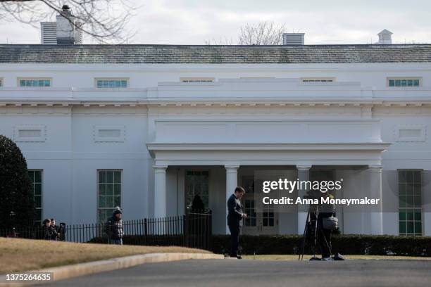 View of the West Wing of the White House on March 01, 2022 in Washington, DC. U.S. President Joe Biden is set to give his first official State of the...