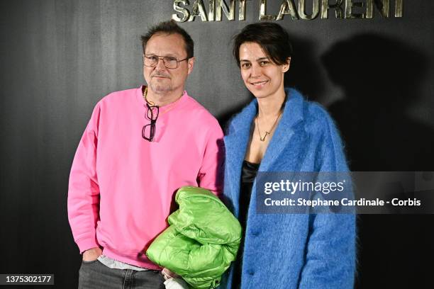 PFW Saint Laurent Front Row Carmen Kassovitz and Mathieu Kassovitz  attending the Saint-Laurent