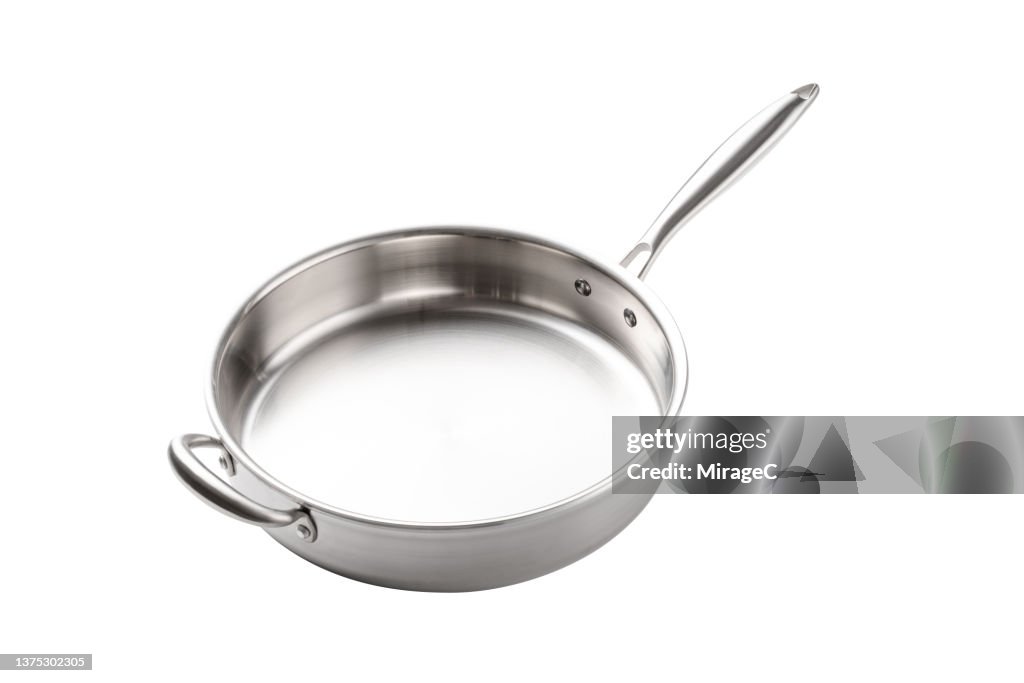 Stainless Steel Cooking Pan Isolated on White