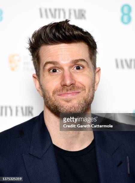 Joel Dommett attends the Vanity Fair EE Rising Star Party at 180 The Strand on March 01, 2022 in London, England.