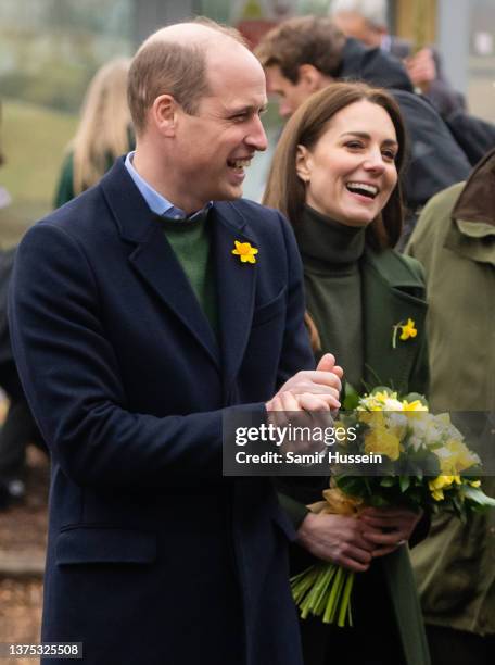 Catherine, Duchess of Cambridge and Prince William, Duke of Cambridge visit the Blaenavon Heritage Centre on March 01, 2022 in Blaenavon, Wales.