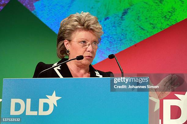 Commissioner Viviane Reding speaks during the Digital Life Design conference at HVB Forum on January 22, 2012 in Munich, Germany. DLD is a global...