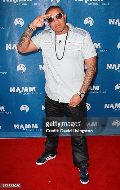 Musician Curtis Young attends the 110th NAMM Show - Day 3 at the Anaheim Convention Center on January 21, 2012 in Anaheim, California.