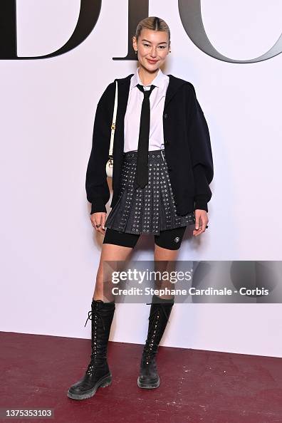 Street style, Amalie Gassmann arriving at Dior Fall-Winter 2022