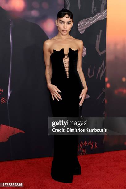 Zoë Kravitz attends "The Batman" World Premiere on March 01, 2022 in New York City.