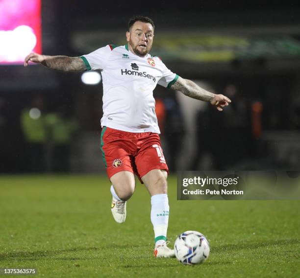 Lee Tomlin of Walsall in action during the Sky Bet League Two match between Northampton Town and Walsall at Sixfields on March 01, 2022 in...