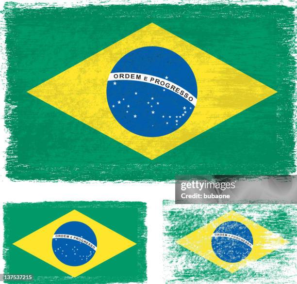 bildbanksillustrationer, clip art samt tecknat material och ikoner med grunge brazil flag - brasiliens flagga