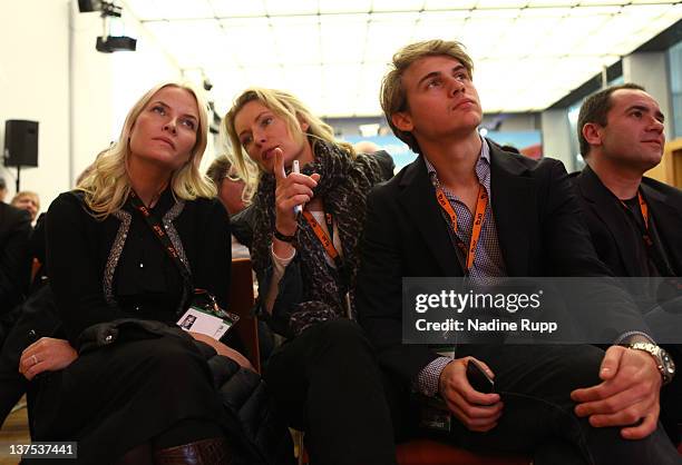 Crown Princess Mette-Marit of Norway, DLDwoman chairwoman Maria Furtwaengler and Jacob Burda attend the Digital Life Design conference at HVB Forum...