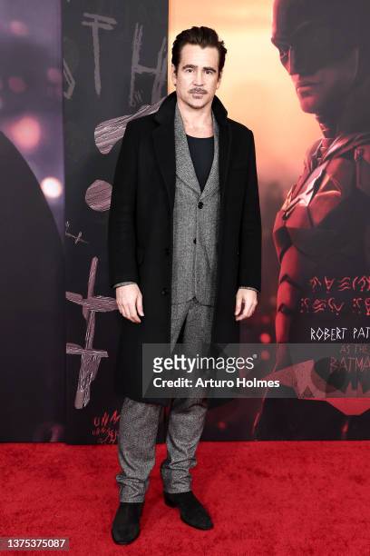 Colin Farrell attends "The Batman" World Premiere on March 01, 2022 in New York City.
