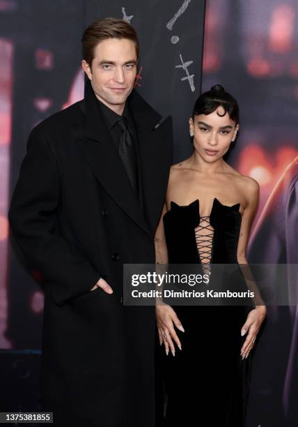 Robert Pattinson and Zoë Kravitz attend "The Batman" World Premiere on March 01, 2022 in New York City.