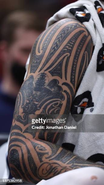 A detail of the arm tattoo of Steven Adams of the Memphis Grizzlies... News  Photo - Getty Images