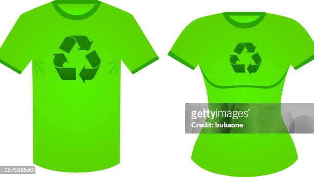 bildbanksillustrationer, clip art samt tecknat material och ikoner med environmental conservation recycling t-shirts - korta ärmar