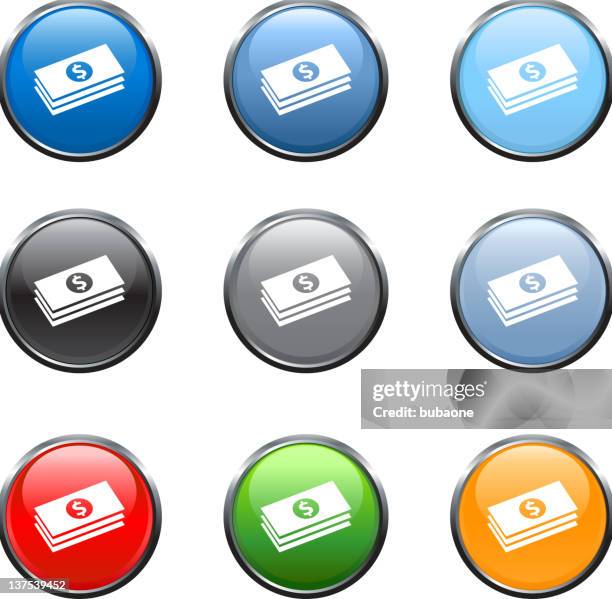 money stack royalty free vector art in nine colors - blue silver background stock illustrations