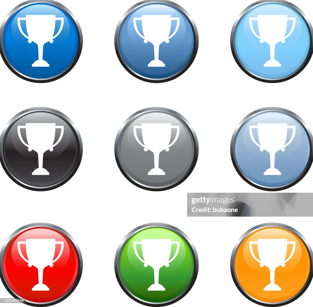 Award royalty free vector icon set in nine colors