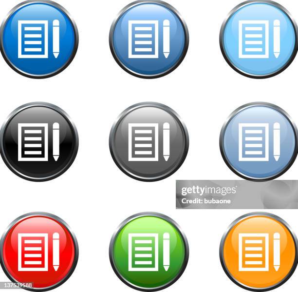 stockillustraties, clipart, cartoons en iconen met letter guest book web vector icon button 9 color - politieverklaring