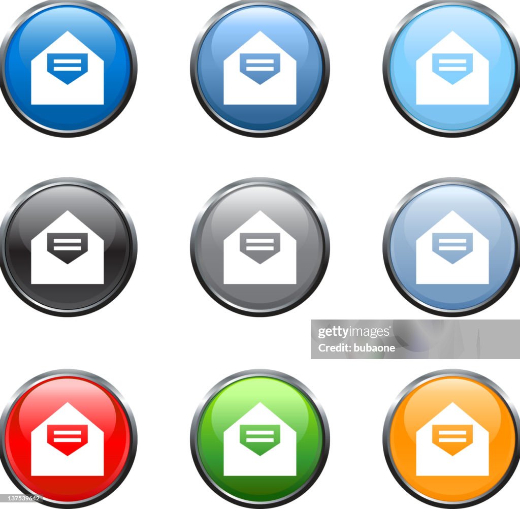 Email mail royalty free vector art button set