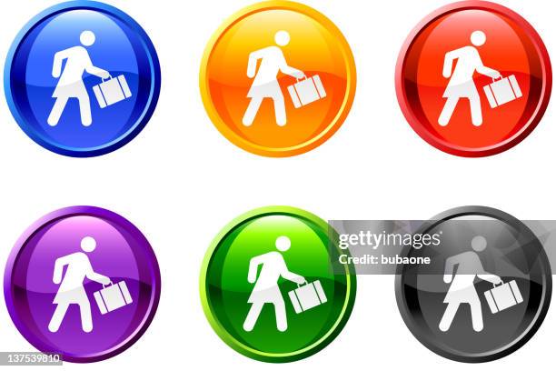 business frau knopf lizenzfreie vektorgrafiken - podium stock-grafiken, -clipart, -cartoons und -symbole