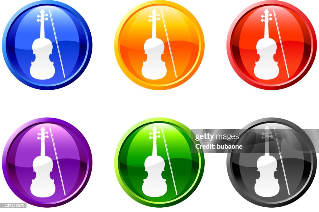 Violin button royalty free vector art
