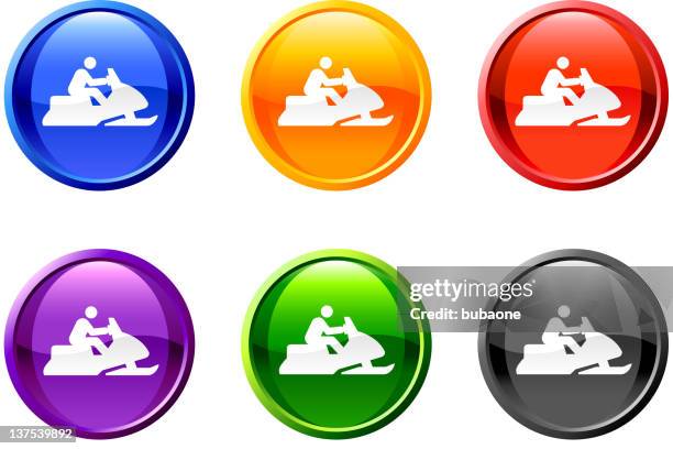 snowmobile button royalty free vector art - trail ride stock illustrations