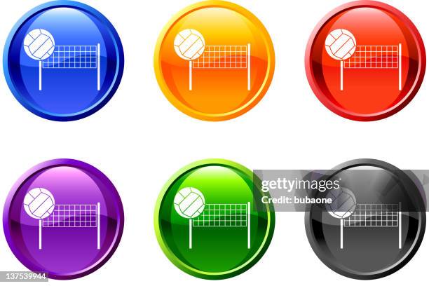 volleyball button royalty free vector art - beach volleyball stock illustrations