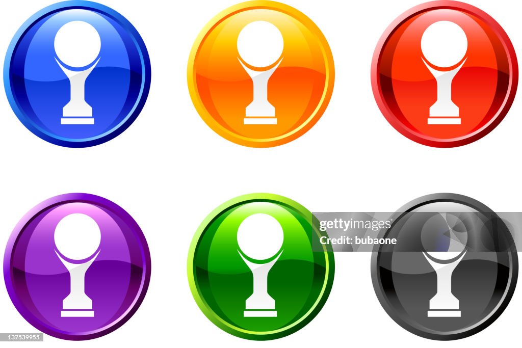 Trophy royalty free vector art button in 6 colors