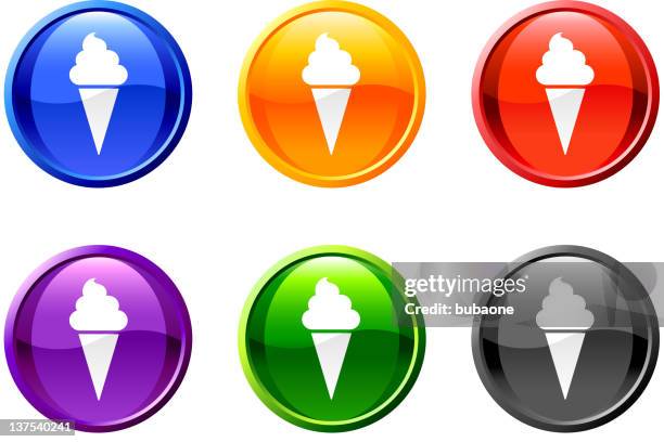 ice cream royalty free vector icon set round buttons - vanilla extract stock illustrations