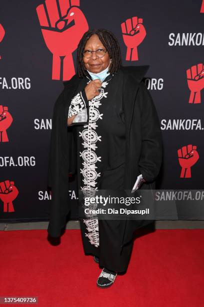 Whoopi Goldberg attends the celebration of Harry Belafonte's 95th Birthday with Social Justice Benefit at The Town Hall on March 01, 2022 in New York...