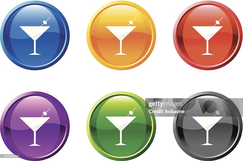 Verre à martini Ensemble d'icônes vectorielles libres de droits