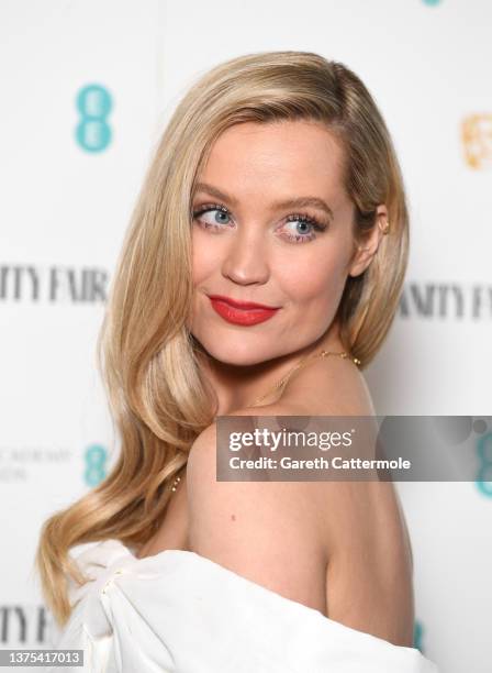 Laura Whitmore attends the Vanity Fair EE Rising Star Party at 180 The Strand on March 01, 2022 in London, England.