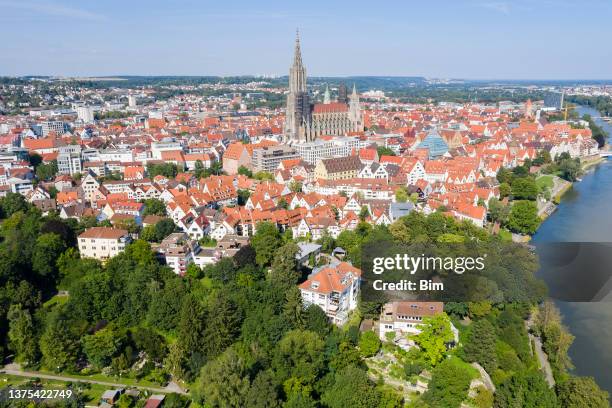 aerial view of ulm - ulm minster stock pictures, royalty-free photos & images