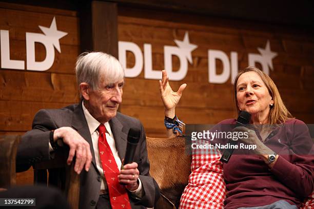 Freeman Dyson and Esther Dyson speak during the Digital Life Design conference at HVB Forum on January 22, 2012 in Munich, Germany. DLD is a global...