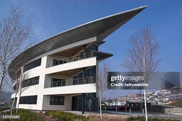 modern offices - wales landmarks stock pictures, royalty-free photos & images