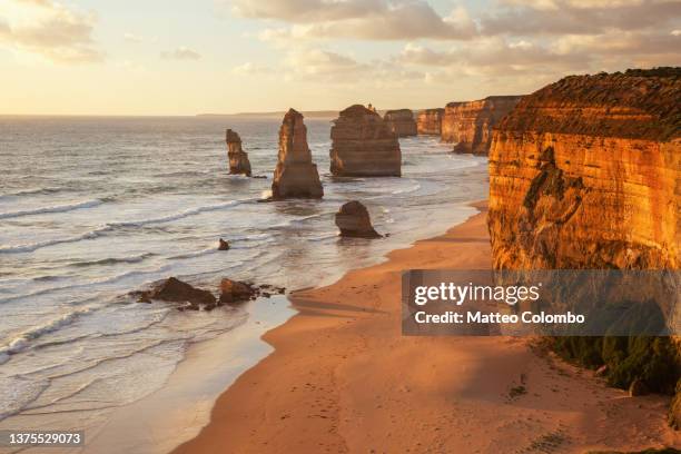 twelve apostles, great ocean road, australia - the twelve apostles australische kalksteinfelsen stock-fotos und bilder