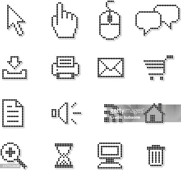 pixel-internet lizenzfreie vektor icon-set - computerausdruck stock-grafiken, -clipart, -cartoons und -symbole
