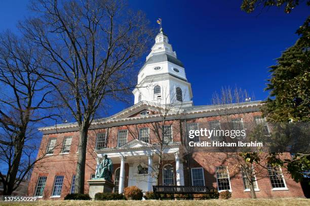state capitol building - annapolis, maryland, usa. - maryland estado imagens e fotografias de stock