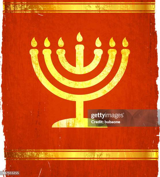 jewish menorah on royalty free vector background - hanukkah menorah stock illustrations
