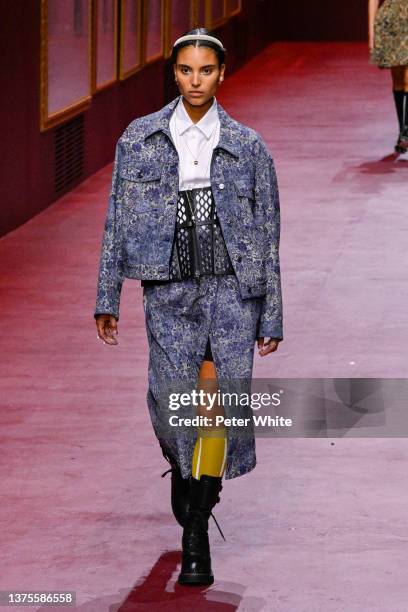 Model walks the runway during the Dior Womenswear Fall/Winter 2022-2023 show as part of Paris Fashion Week on March 01, 2022 in Paris, France.