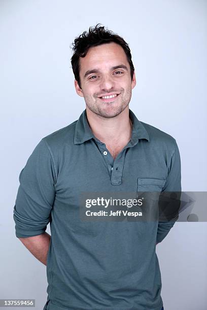 Actor Jake Johnson poses for a portrait during the 2012 Sundance Film Festival at the WireImage Portrait Studio at T-Mobile Village at the Lift on...