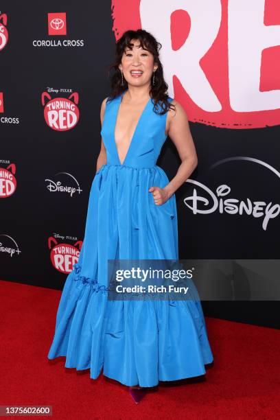 Sandra Oh attends the Los Angeles Premiere of Disney's "Turning Red" at El Capitan Theatre on March 01, 2022 in Los Angeles, California.