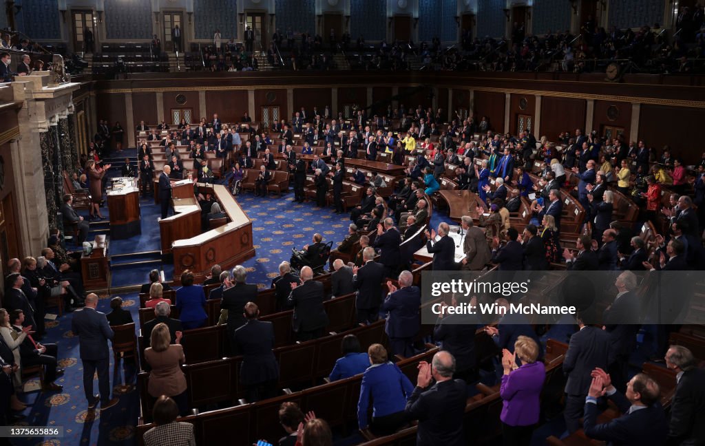 President Biden Delivers His First State Of The Union Address To Joint Session Of  Congress